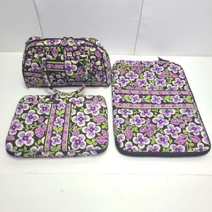 Vera Bradley Plum Petals Lot. Laptop, Ipad, Purse